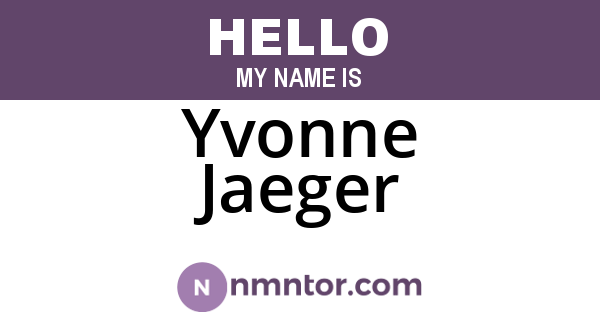 Yvonne Jaeger