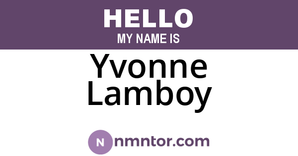 Yvonne Lamboy