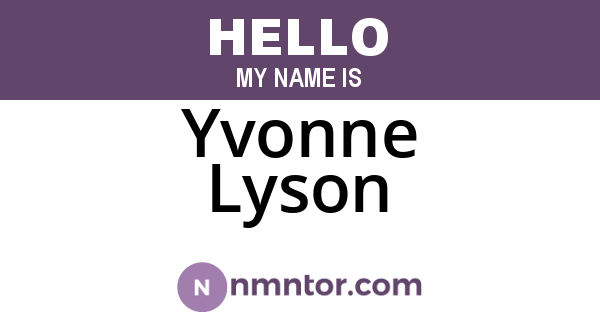 Yvonne Lyson