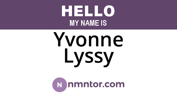 Yvonne Lyssy