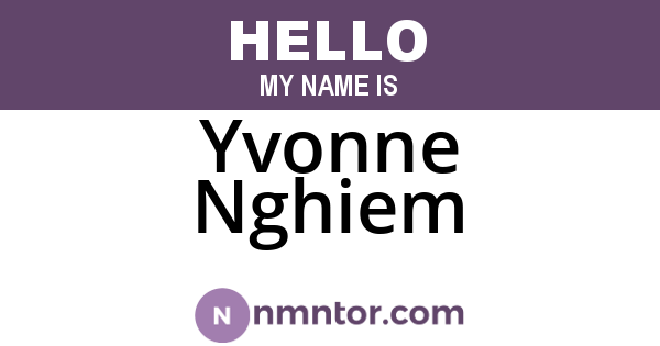 Yvonne Nghiem