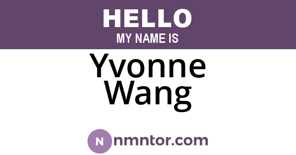 Yvonne Wang