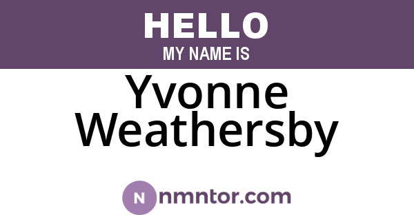 Yvonne Weathersby
