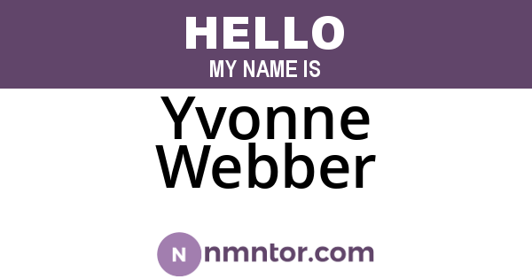Yvonne Webber