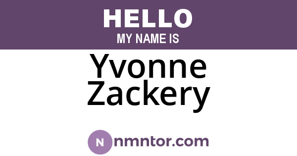 Yvonne Zackery