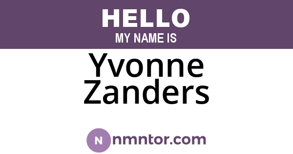 Yvonne Zanders