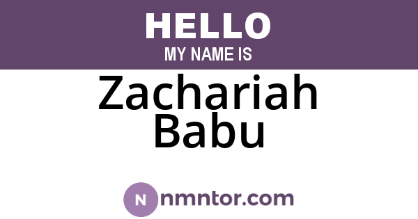 Zachariah Babu