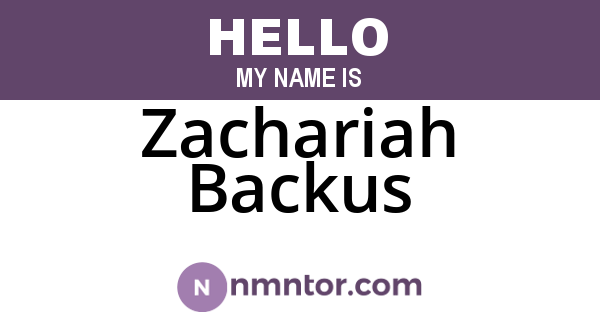 Zachariah Backus
