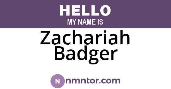 Zachariah Badger