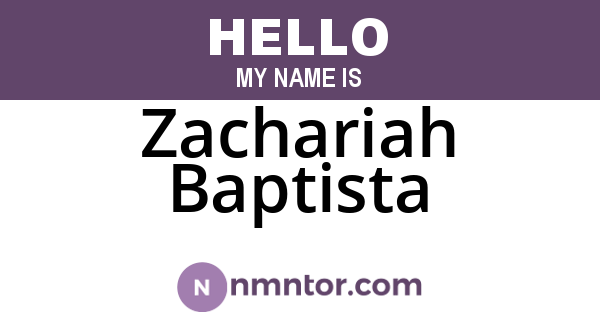 Zachariah Baptista