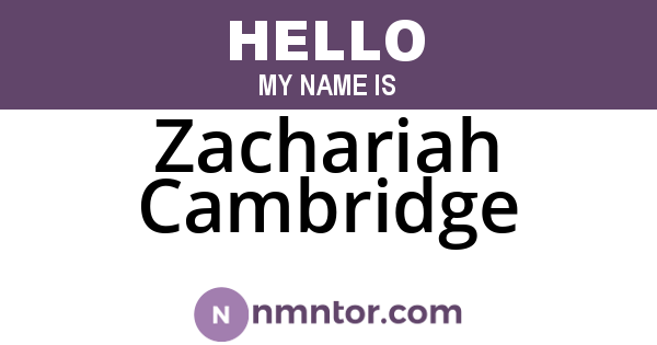 Zachariah Cambridge