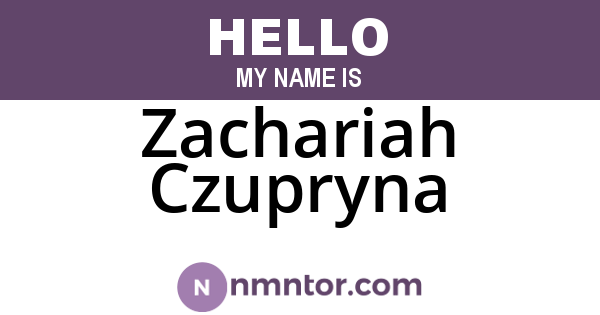 Zachariah Czupryna
