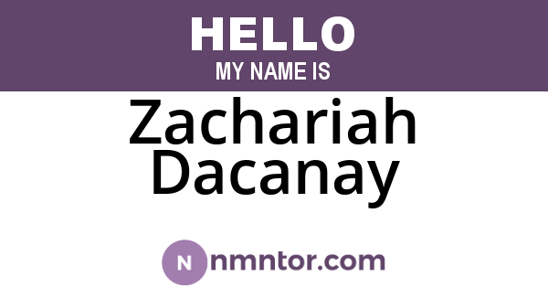 Zachariah Dacanay
