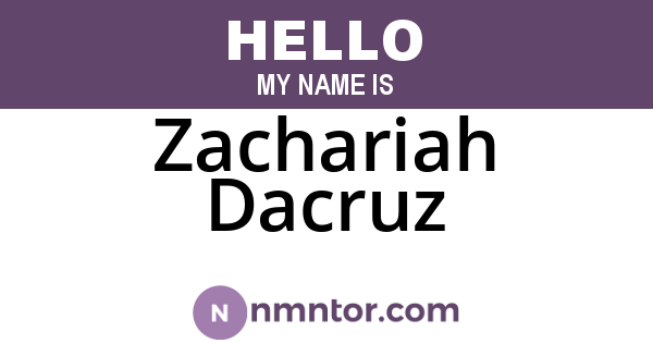Zachariah Dacruz