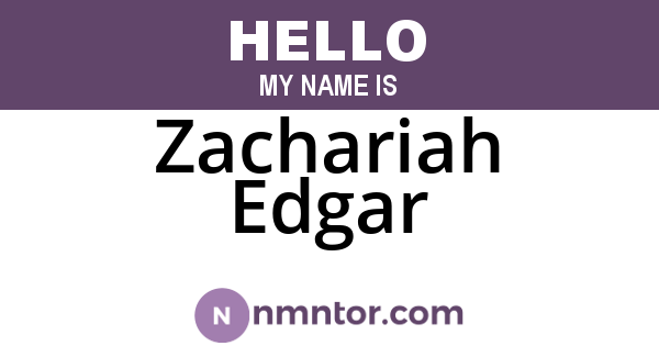Zachariah Edgar