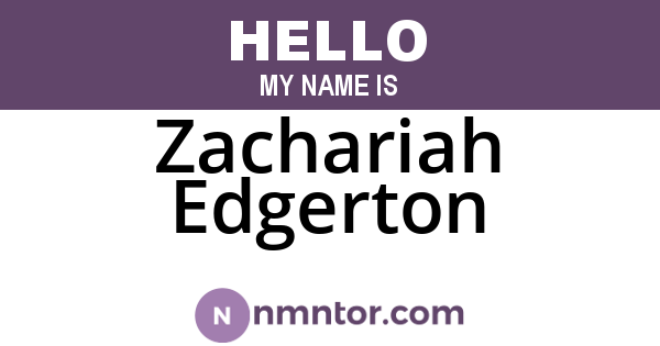 Zachariah Edgerton