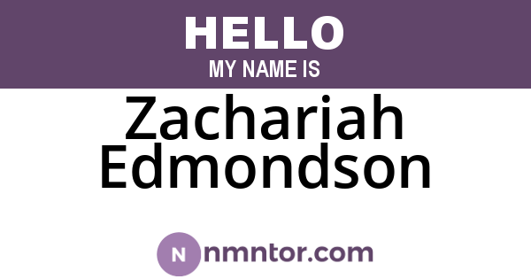 Zachariah Edmondson