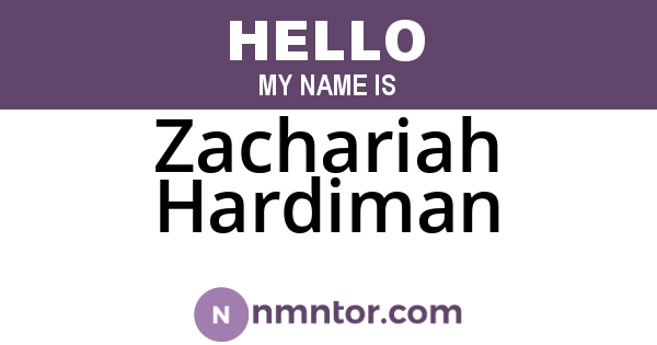 Zachariah Hardiman