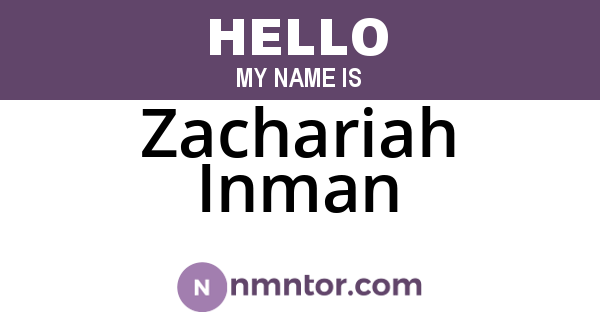 Zachariah Inman