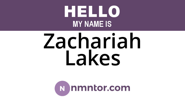 Zachariah Lakes