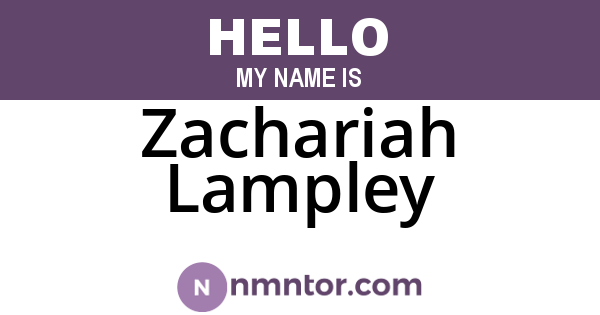 Zachariah Lampley