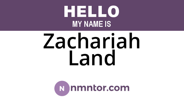 Zachariah Land
