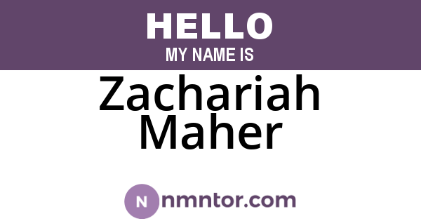 Zachariah Maher