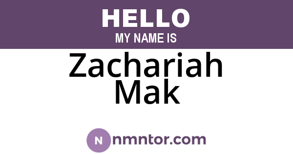 Zachariah Mak