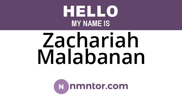 Zachariah Malabanan
