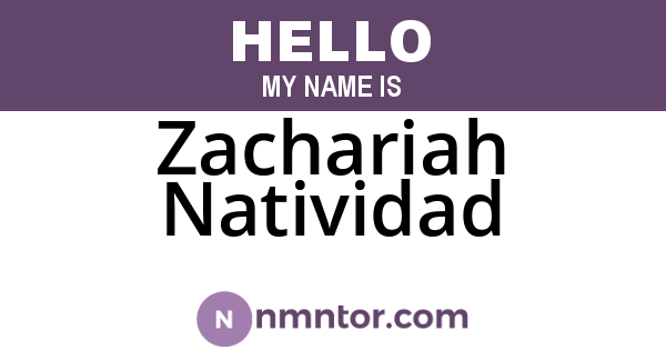 Zachariah Natividad