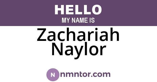 Zachariah Naylor