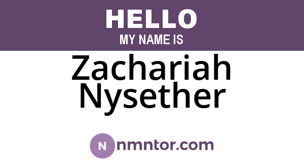 Zachariah Nysether