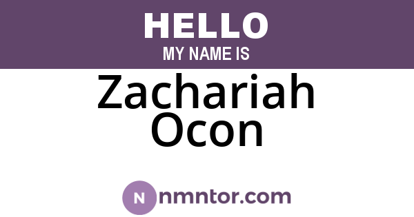 Zachariah Ocon