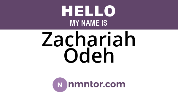 Zachariah Odeh