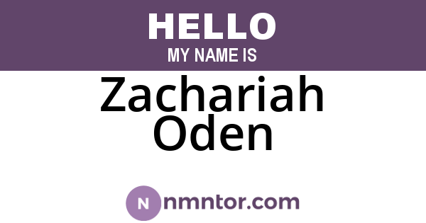 Zachariah Oden
