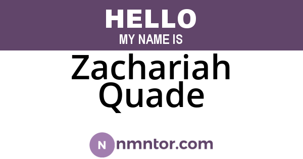 Zachariah Quade