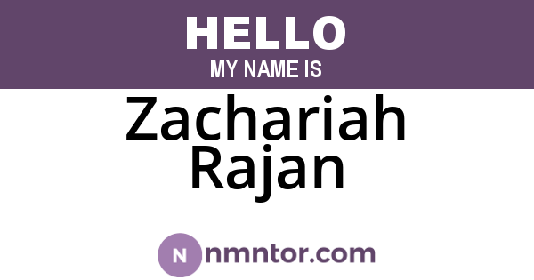 Zachariah Rajan