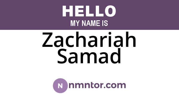 Zachariah Samad