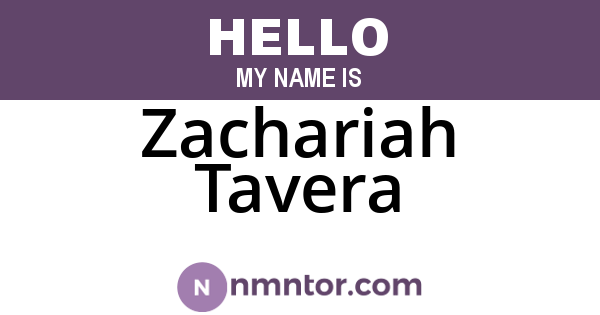 Zachariah Tavera