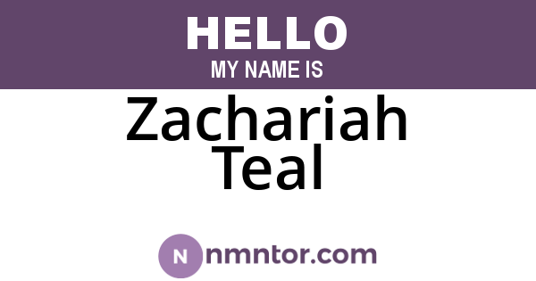 Zachariah Teal