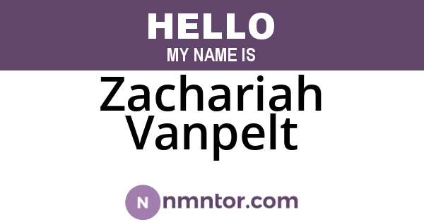 Zachariah Vanpelt