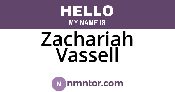 Zachariah Vassell