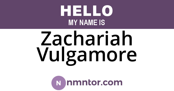 Zachariah Vulgamore