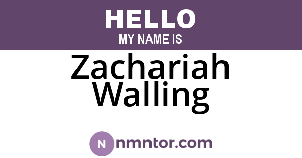 Zachariah Walling