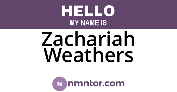 Zachariah Weathers