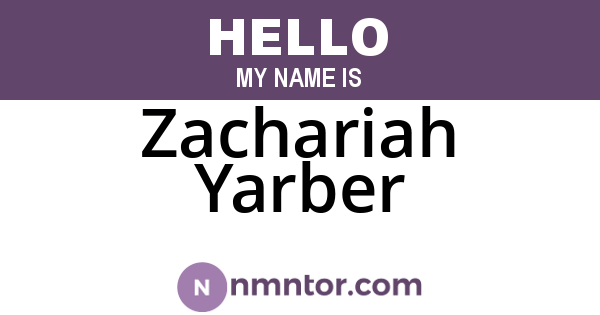 Zachariah Yarber