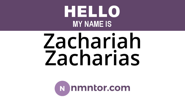 Zachariah Zacharias
