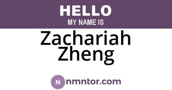 Zachariah Zheng