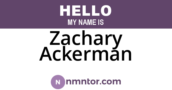 Zachary Ackerman