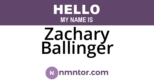Zachary Ballinger